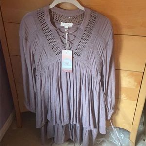 Multilayered purple dress